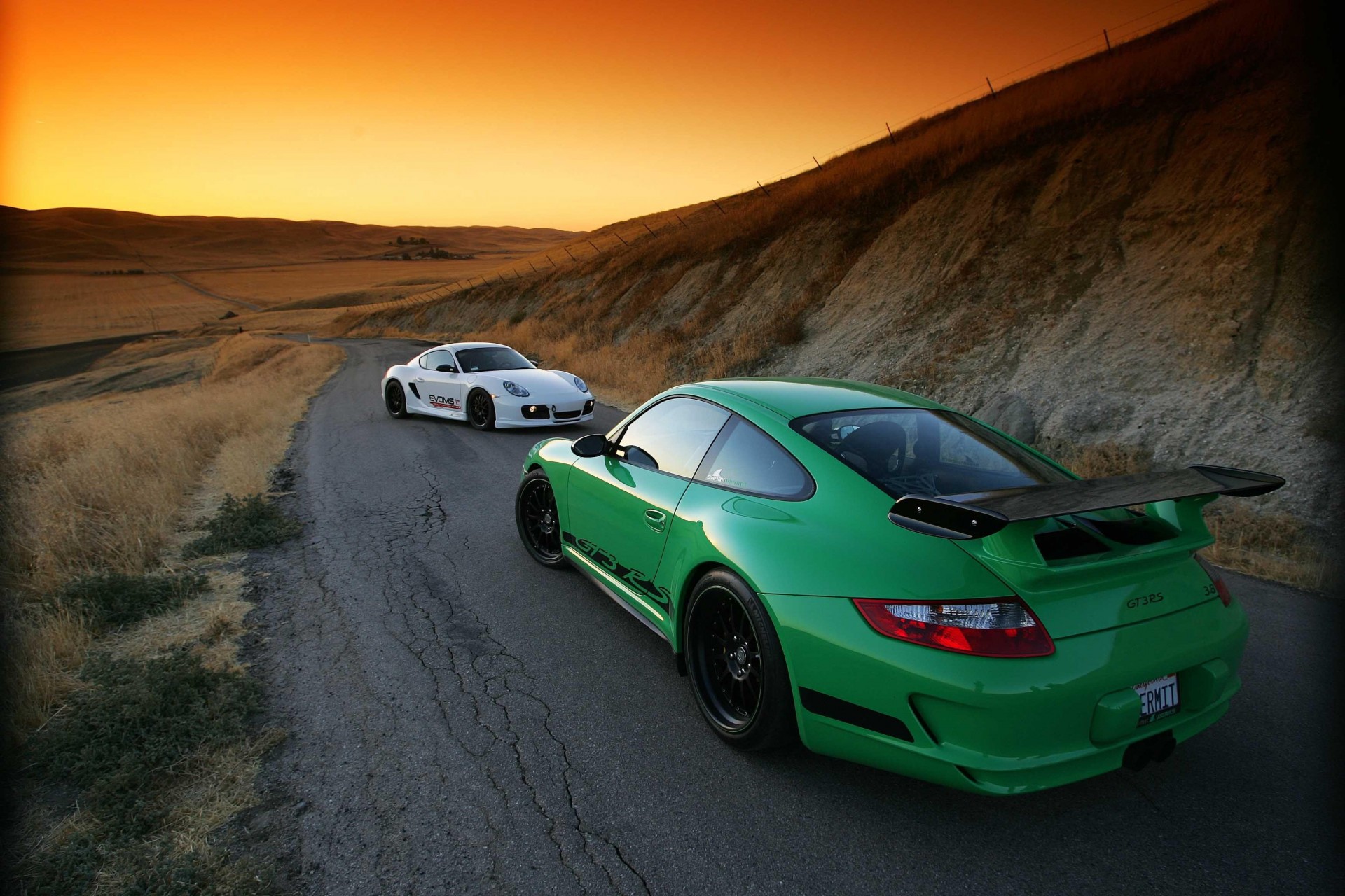 porsche gt-3 sonnenuntergang