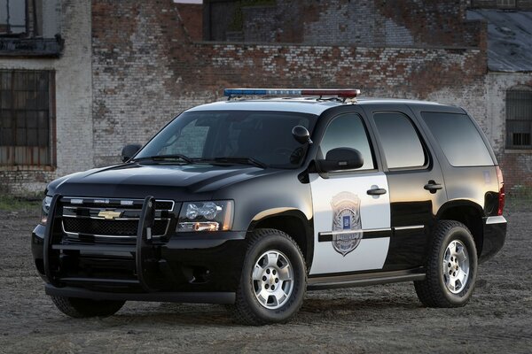 Beautiful View of a police jeep Chevrolet