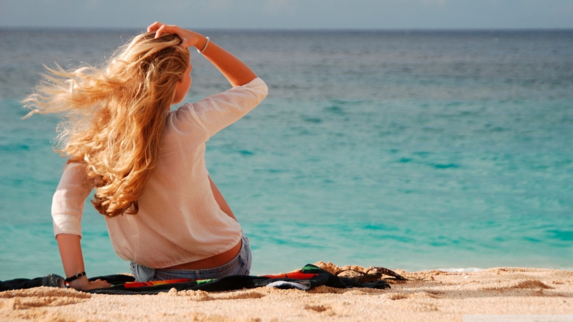 girls beach sea