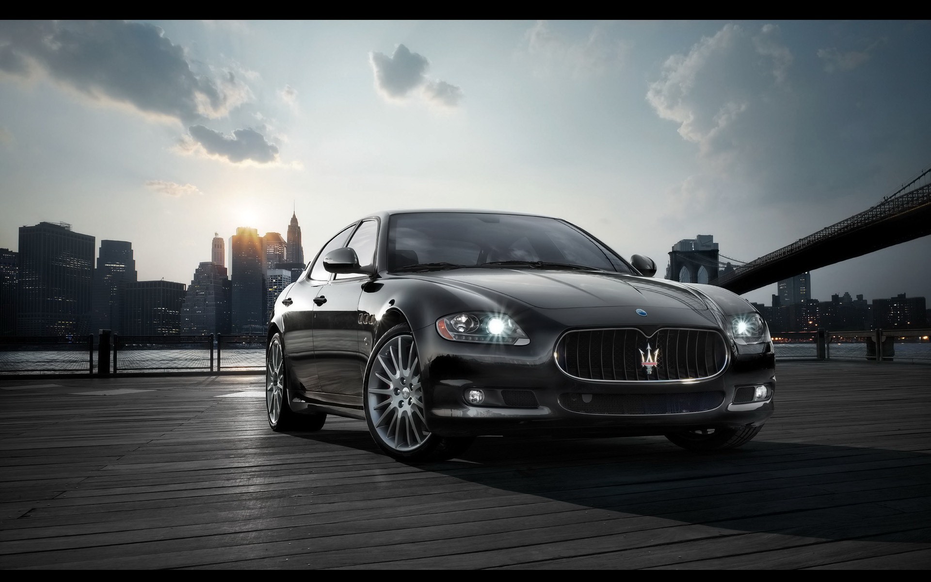 maserati quattroporte sport gt s nowy jork rano słońce