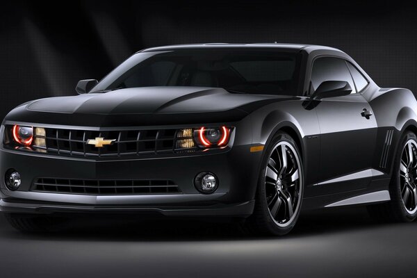 Black Muscle Car Chevrolet Camaro