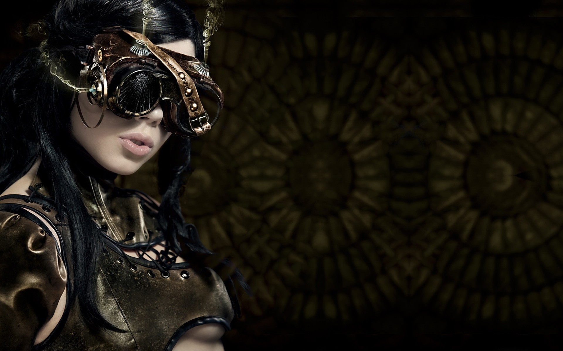 brünette steampunk fotoshooting porträt konzept