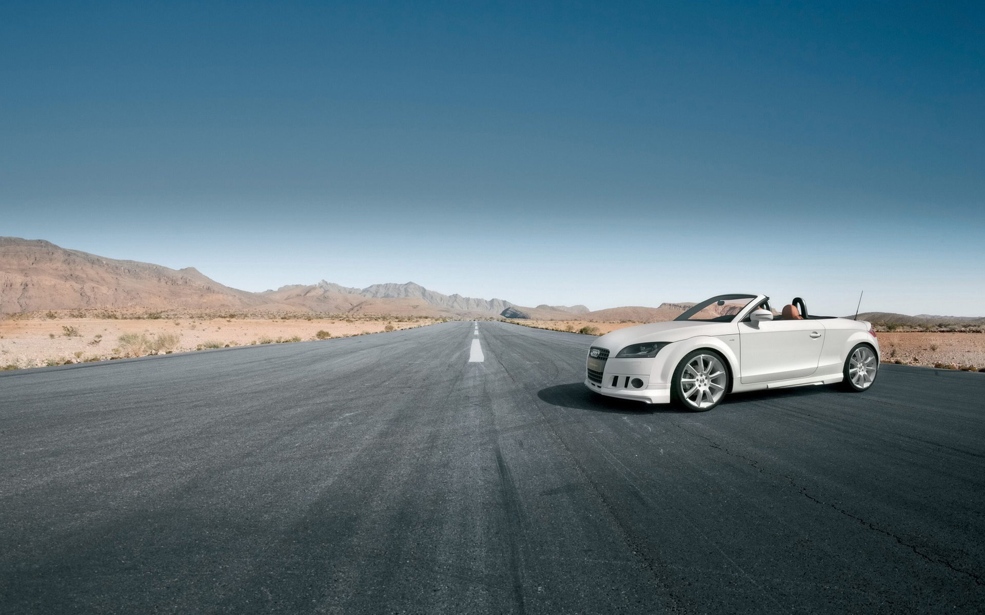 audi tt road white convertible