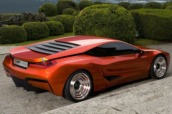 BMW car orange concept m 1