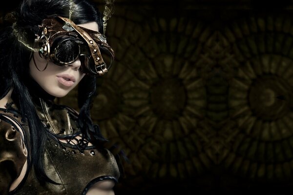 Brunette steampunk girl