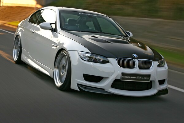 BMW m 3 car in black and white