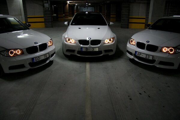 Garage for brand new white cars