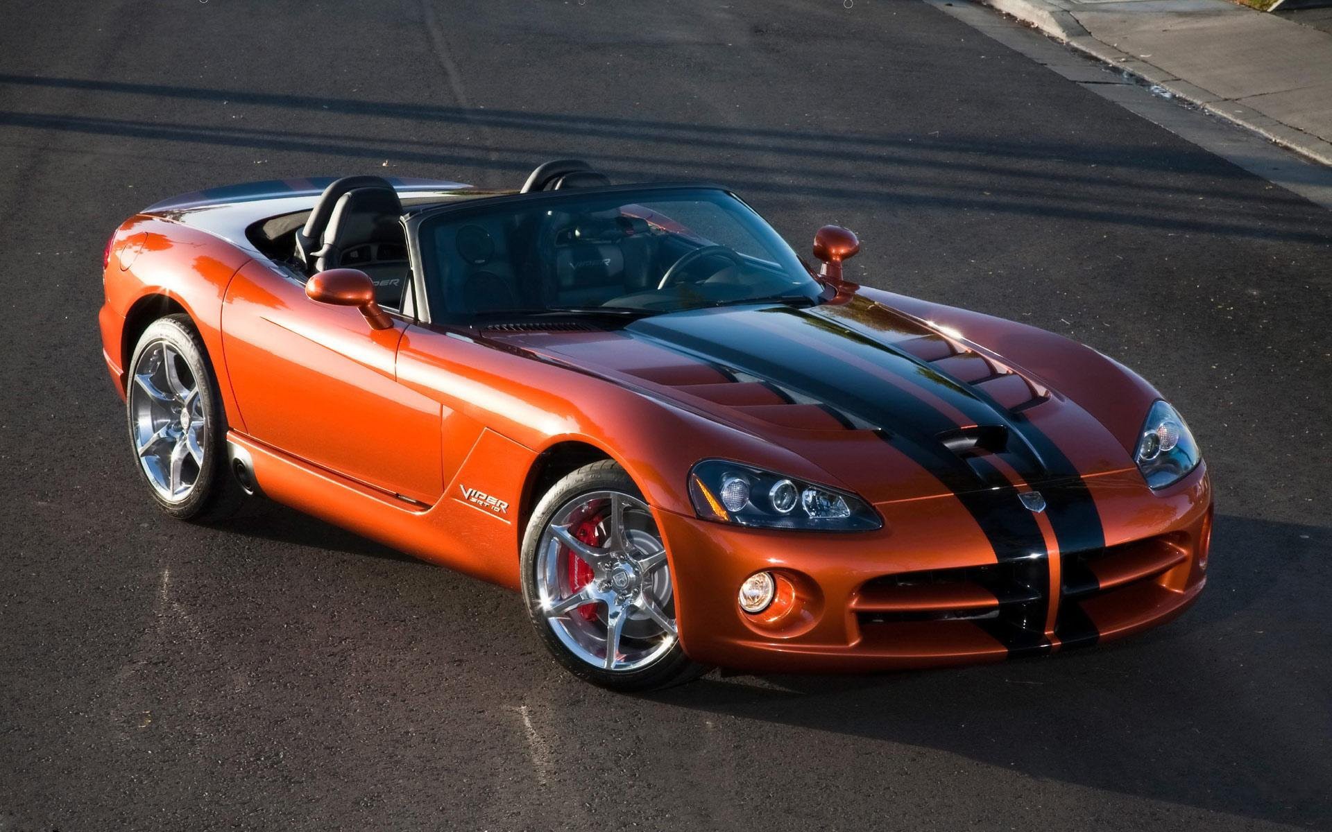 dodge viper srt 10 naranja carretera