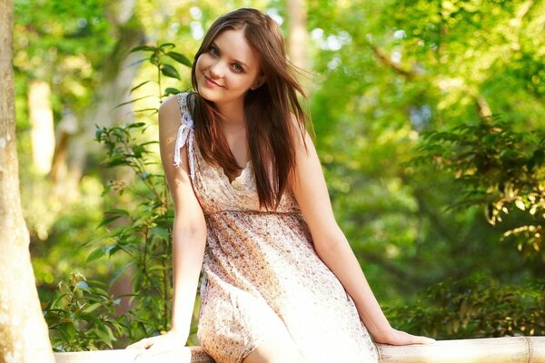 Smiling girl with long hair