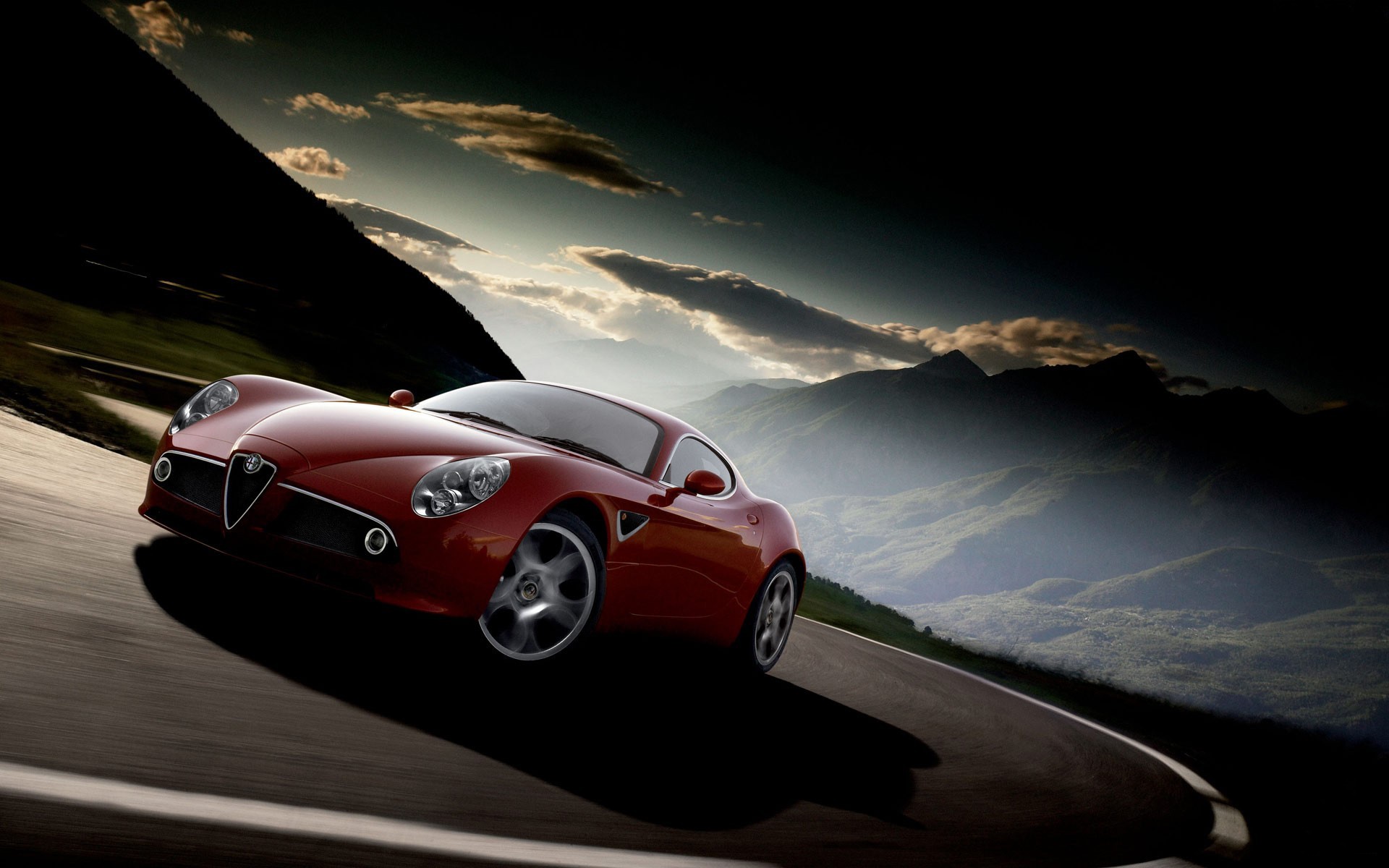 alfa romeo road mountain cloud