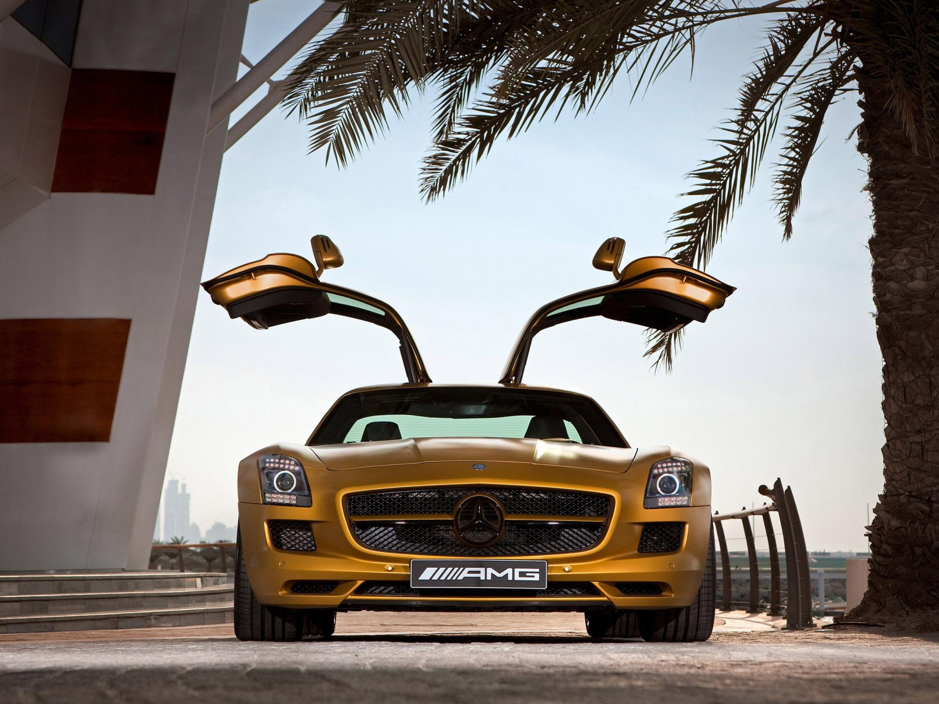 mercedes benz sls amg desierto gold edition palma puerta oro escalones