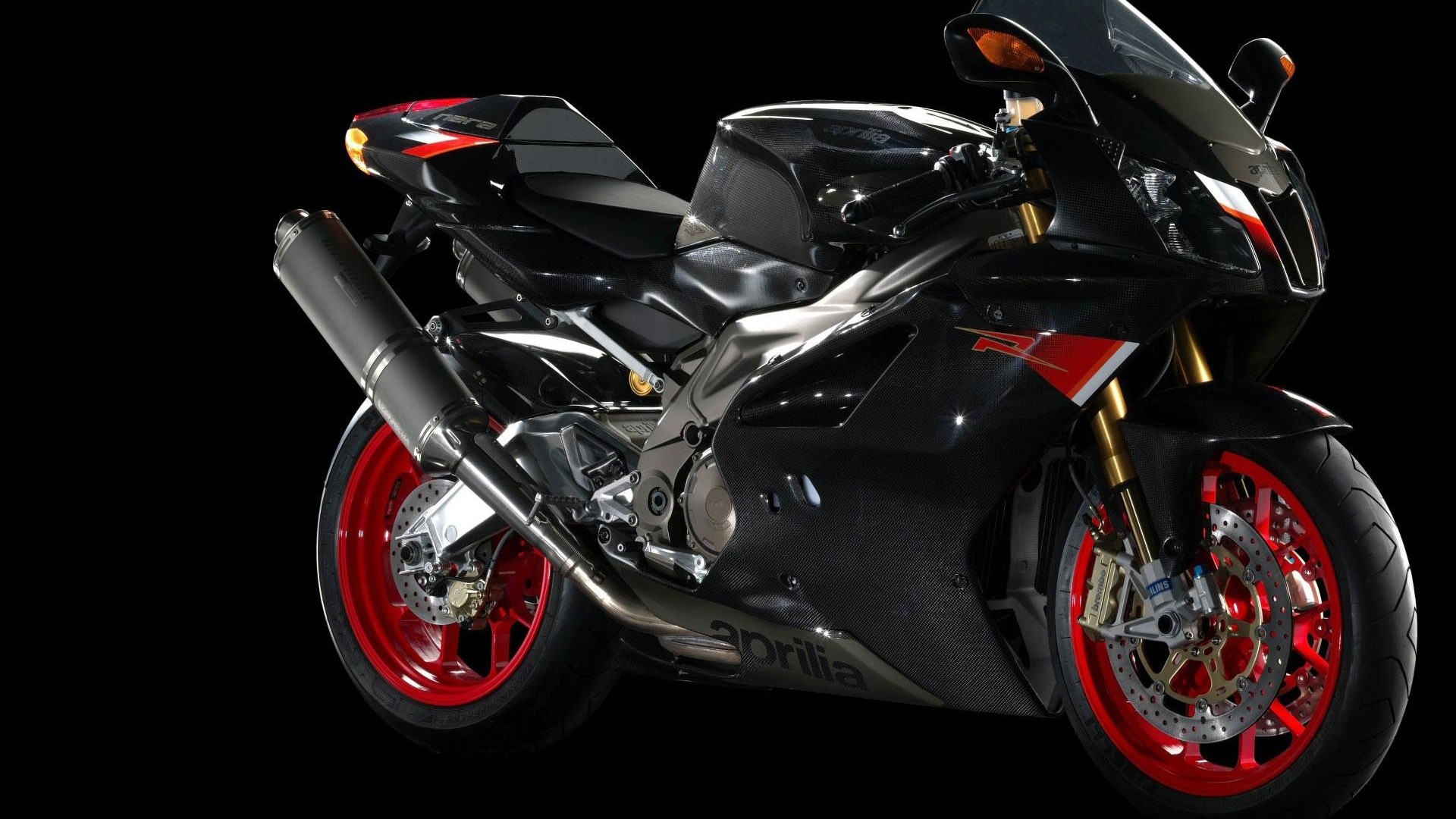 motorrad aprilia schwarz rot