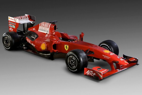 Voiture de course rouge de formule 1