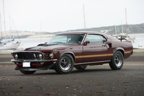 Mustang voiture rétro brun