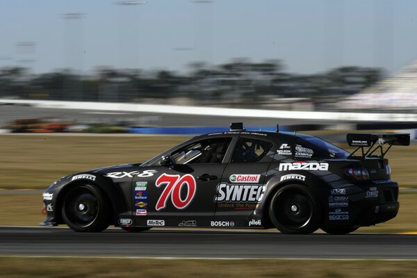 Mazda sports car on the race track