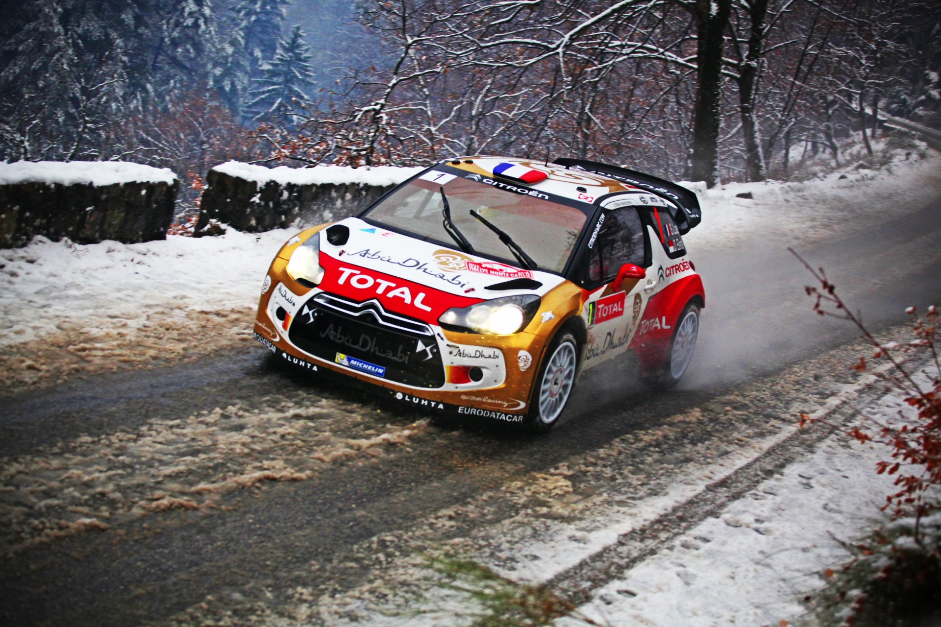 citroën ds3 wrc rallye rallye voiture sport citroën sébastien loeb plein neige hiver