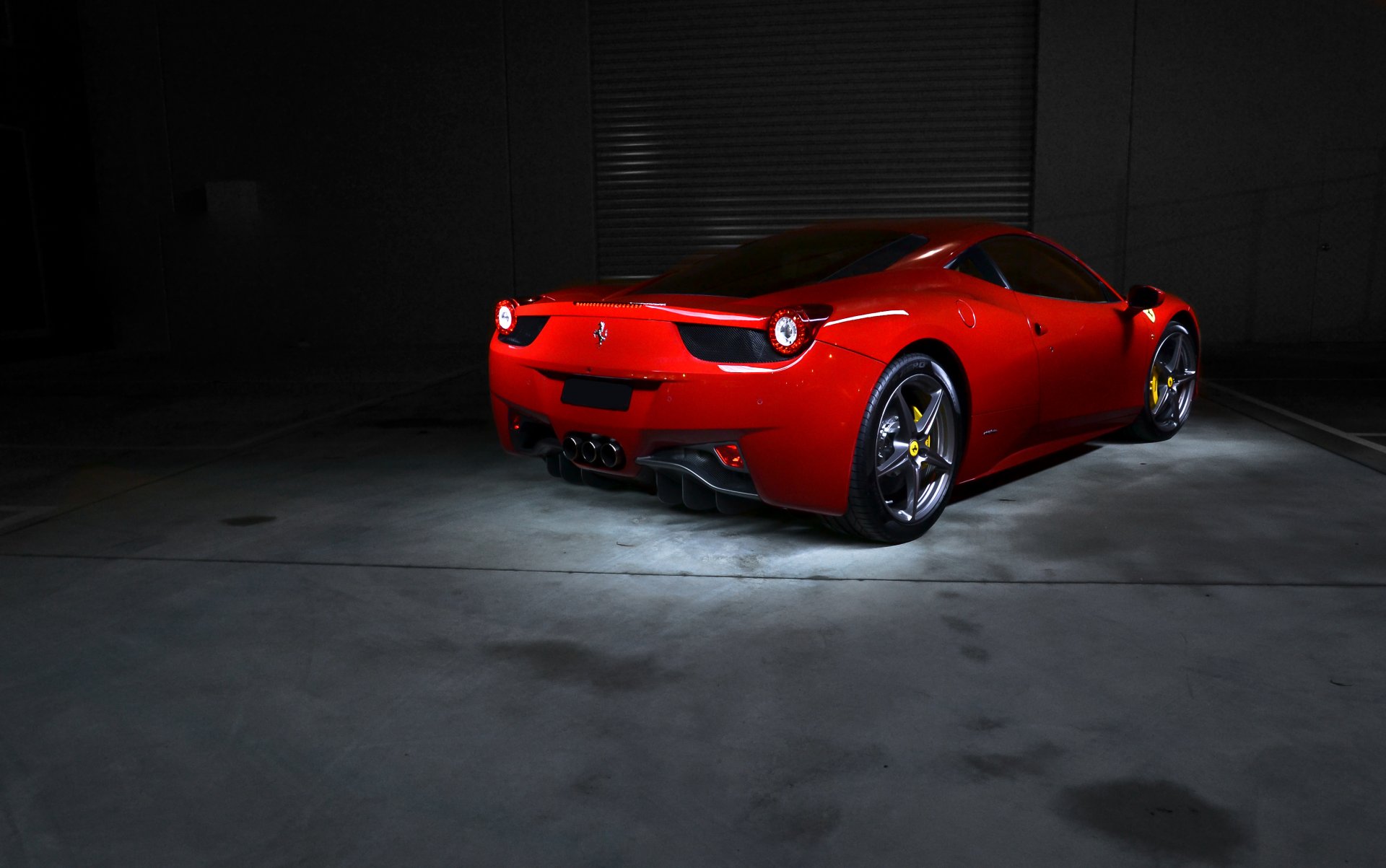 ferrari 458 italia red ferrari red rear biton reflection