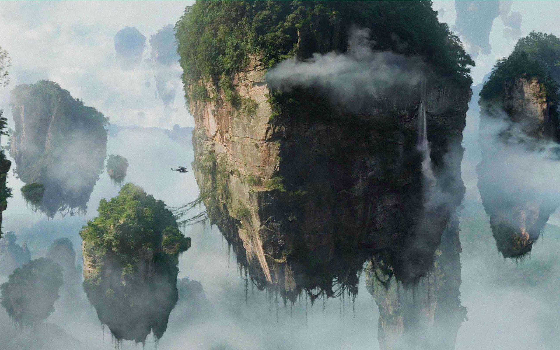 avatar islas rocas nubes vegetación reflexión niebla ficción cine