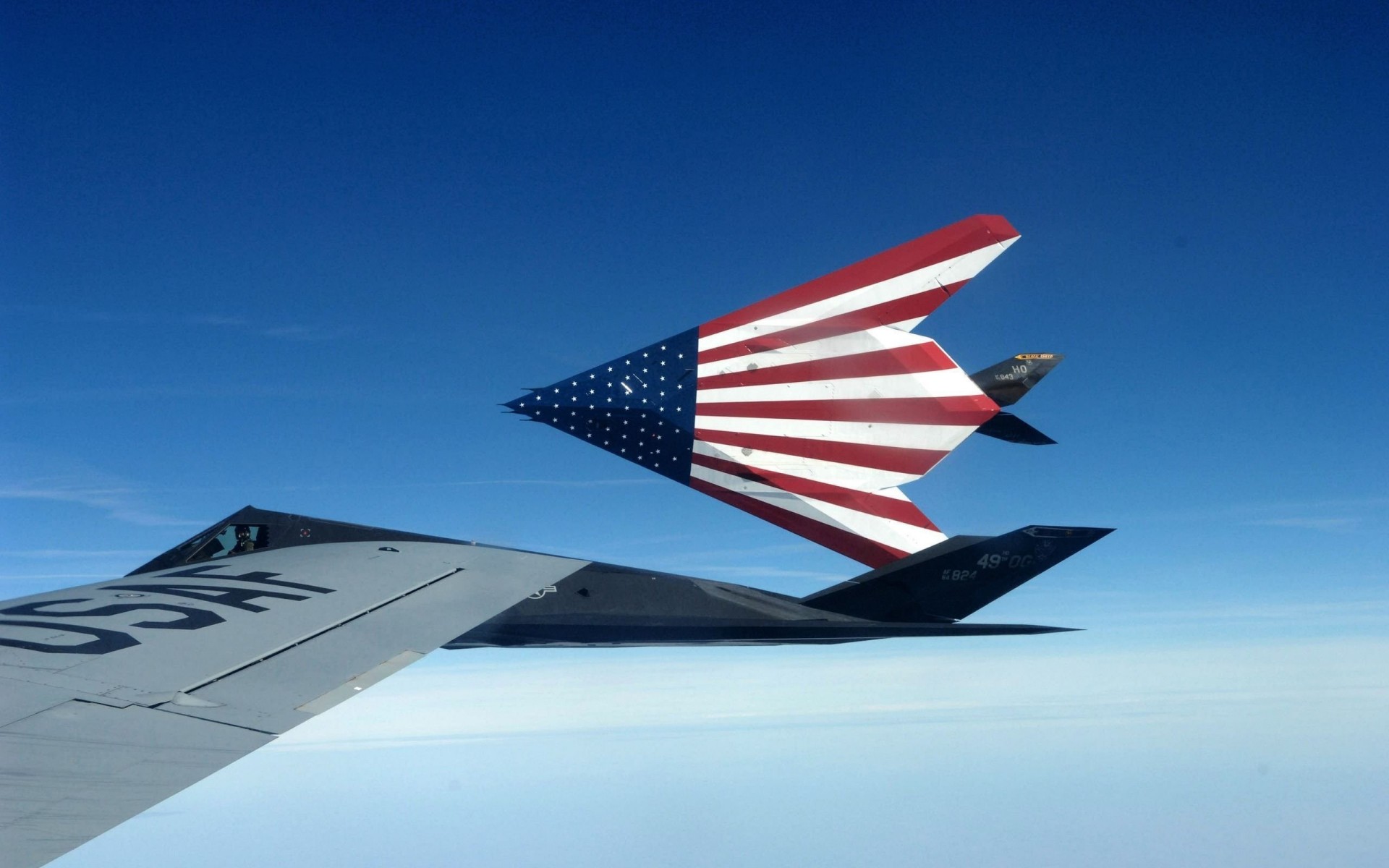 ciel avion usa voler combattant nighthawk furtif drapeau