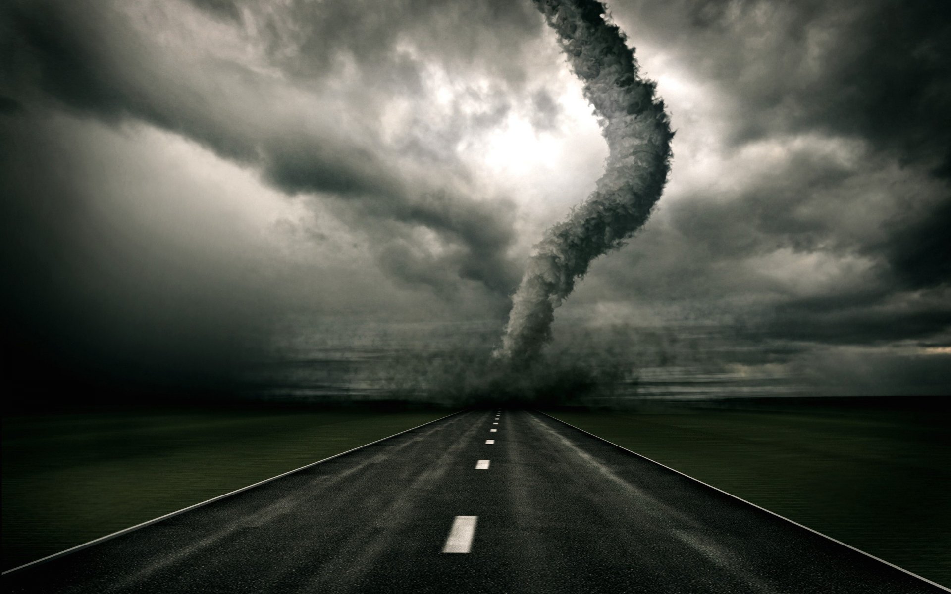 gris carretera nubes velocidad asfalto tornado oscuro polvo humo cielo creativo destrucción