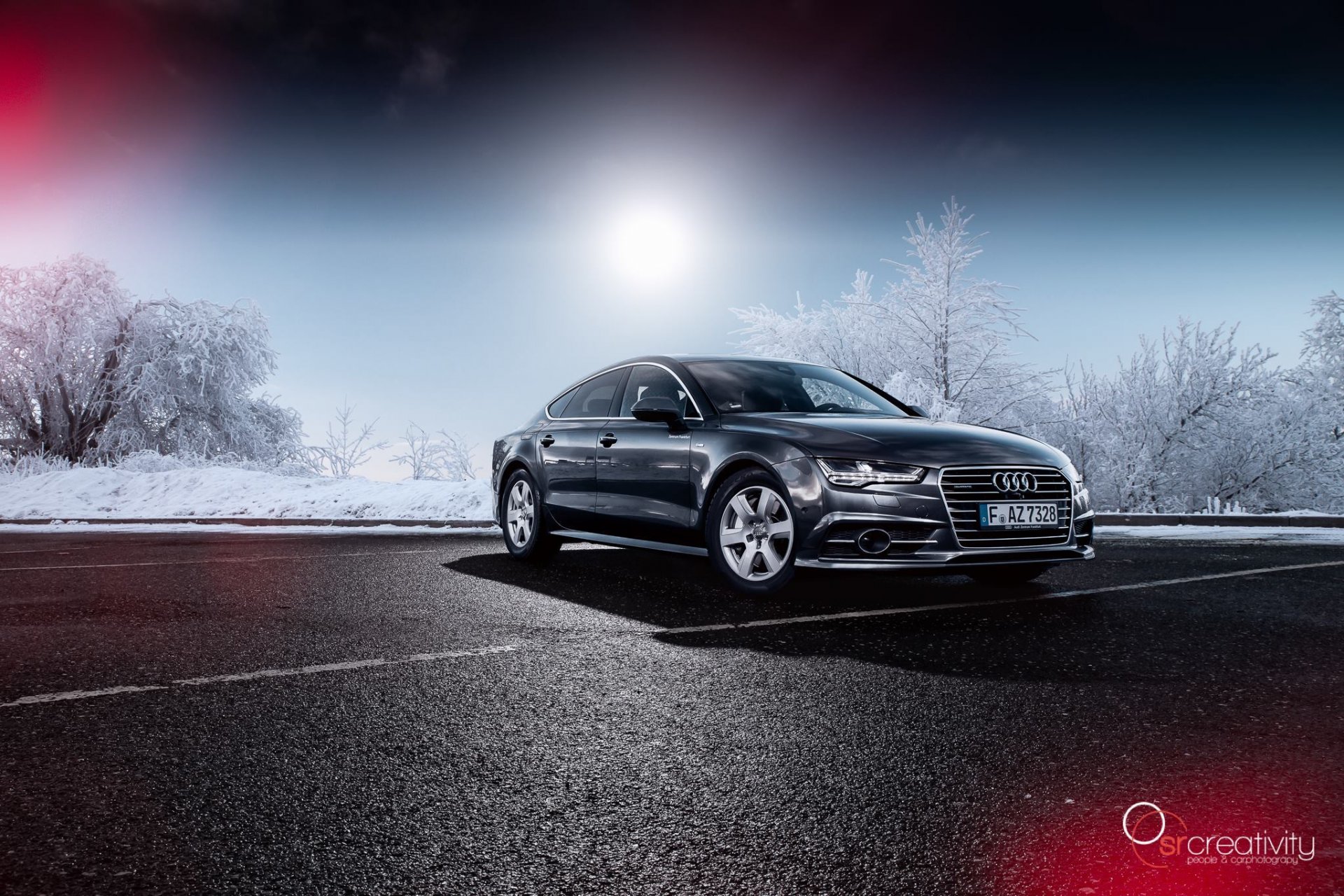 audi a7 coche nieve