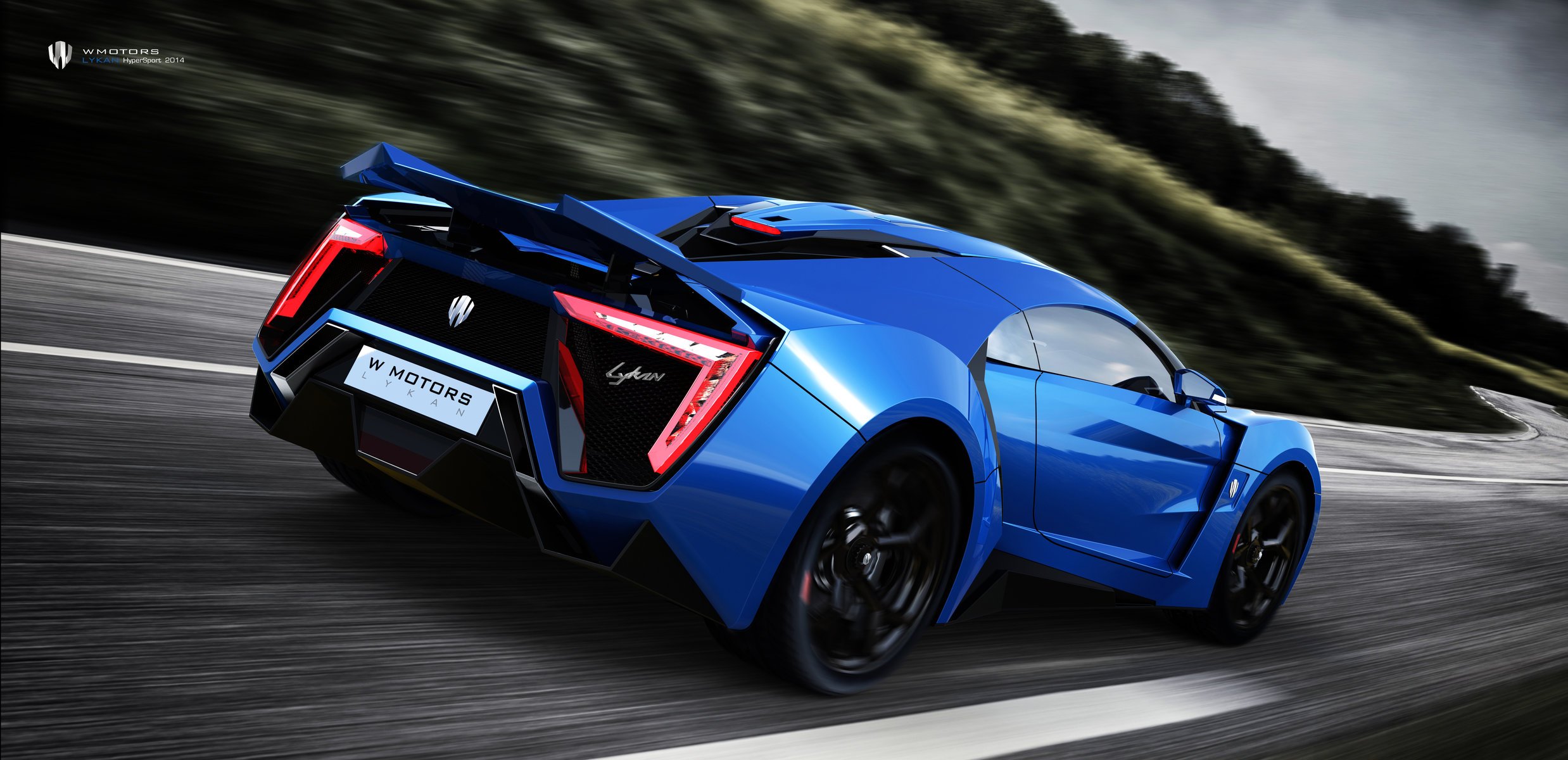 lykan hypersport w motors supercar bleu voiture course 4k uhd