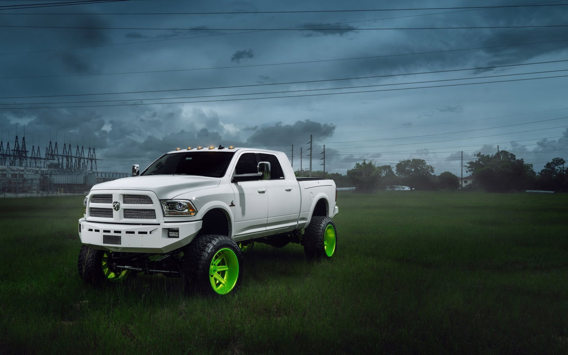 dodge ram samochód pickup suv tuning biały