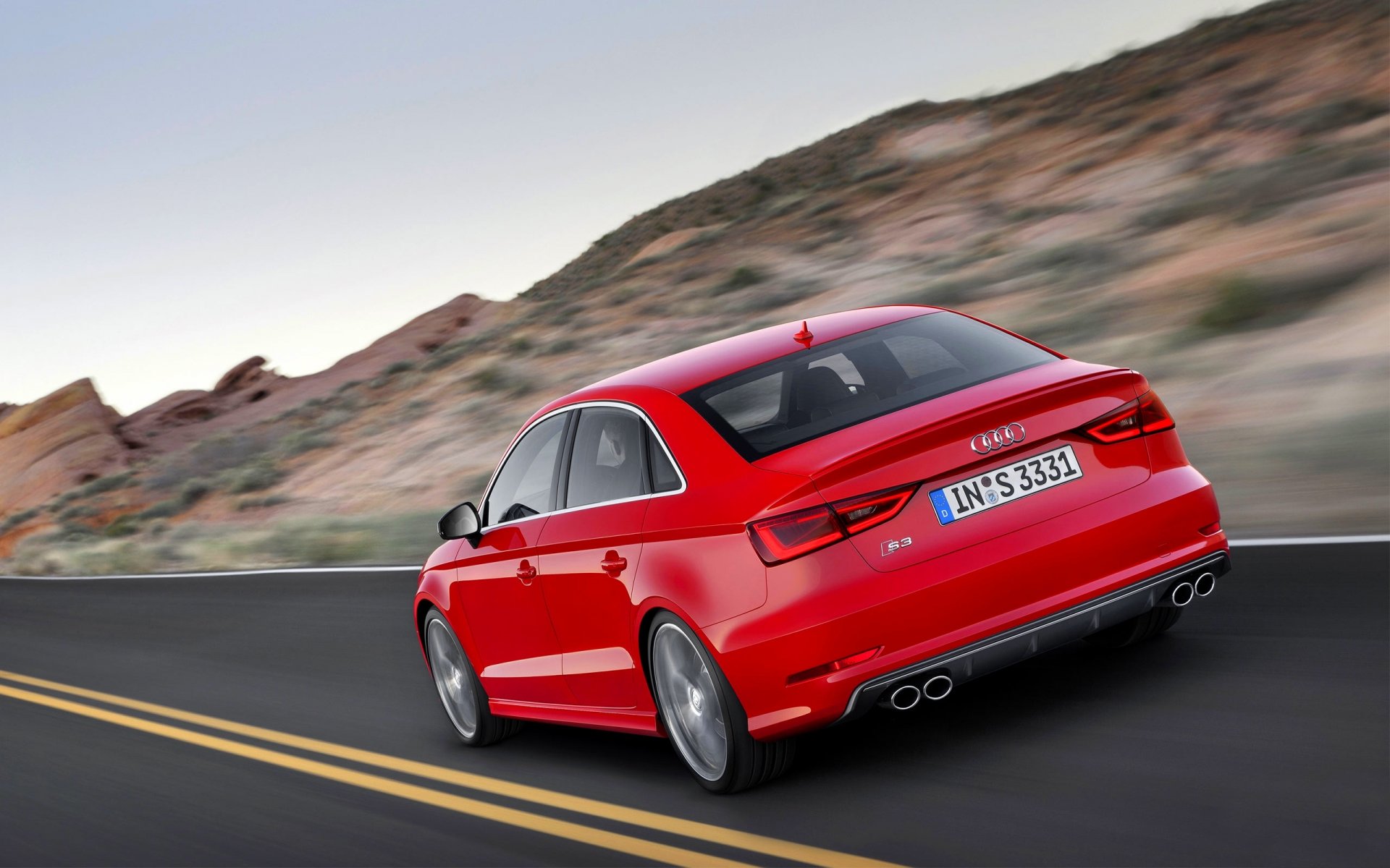 audi s3 coche rojo carretera carril sedán auto