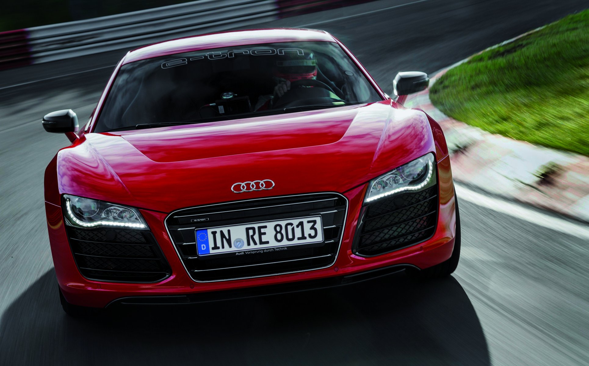 audi r8 red front hood logo headlights audi sports car