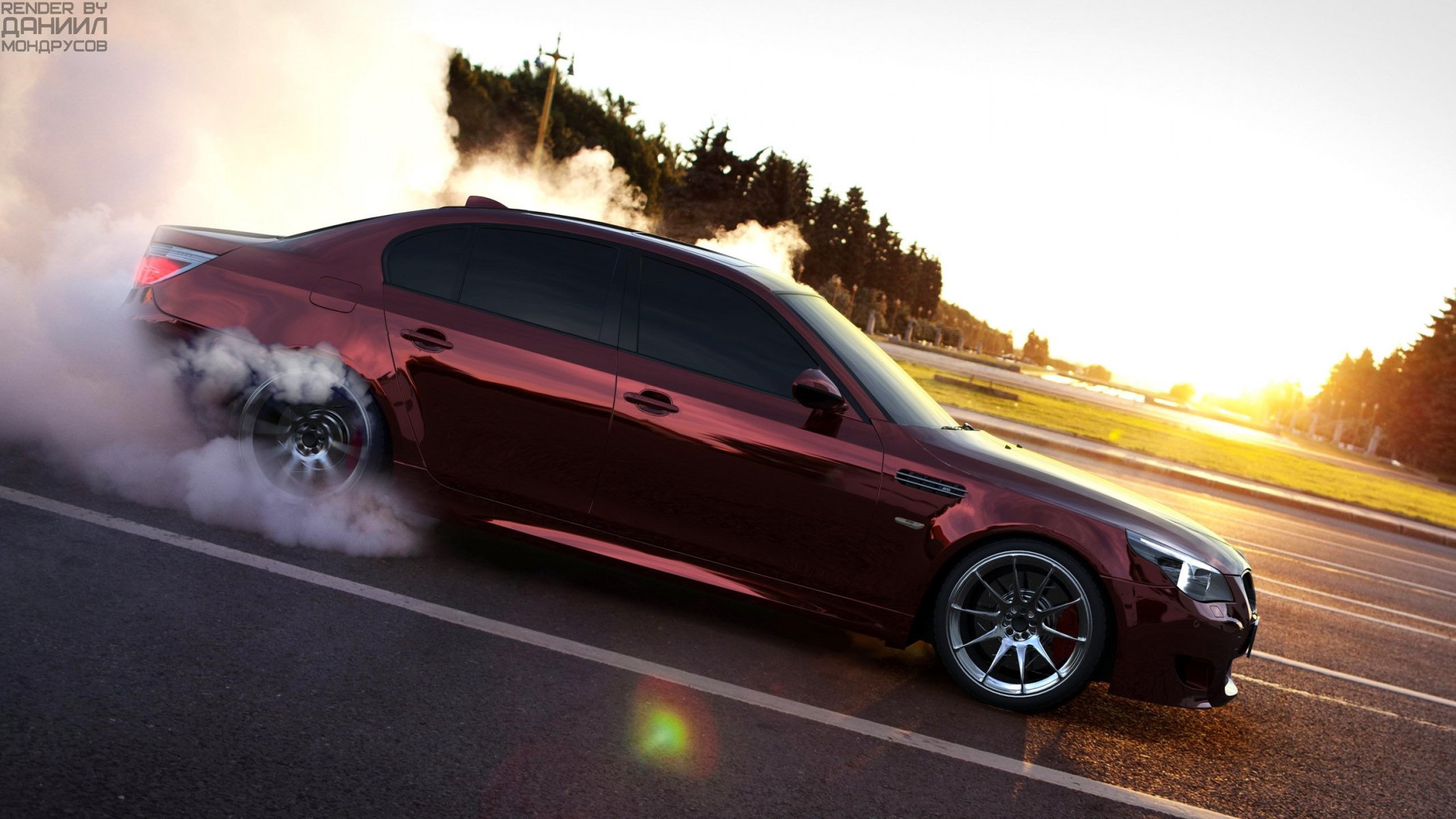 bmw m5 e60 бмв м5 дым рассвет smotra