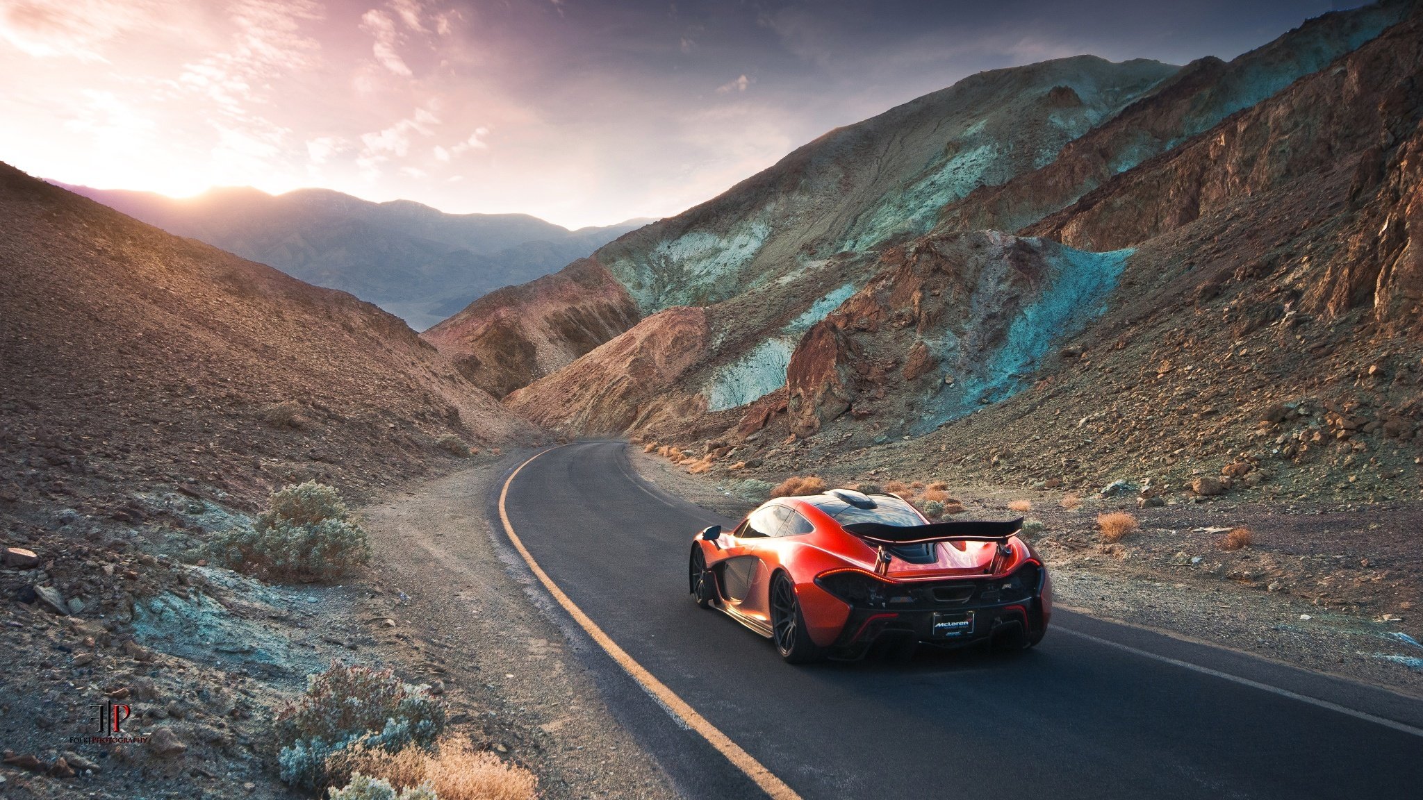 mclaren p1 exotic hypercar orange supercar volcano death valley sand rear extra terrestrial