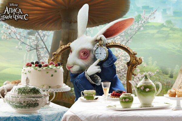 Lapin blanc indiquant le temps d Alice au pays des merveilles