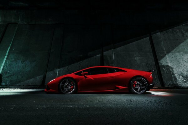 Red lamborghini car in Chicago