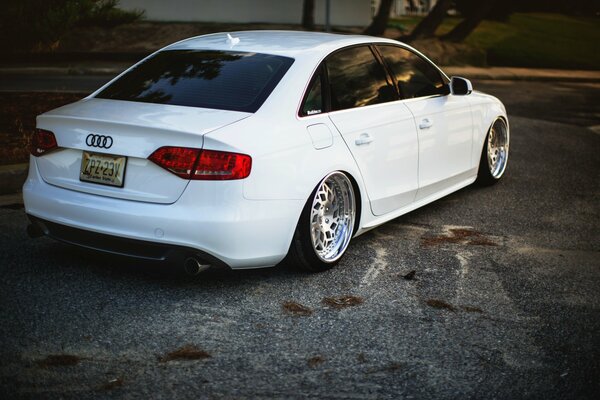 White understated Audi car