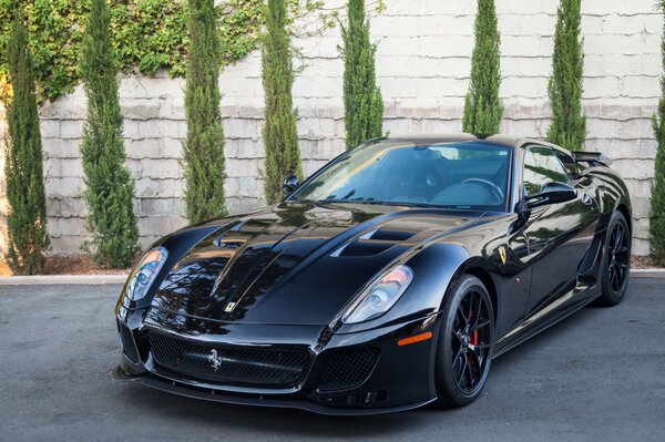 Tui mit der Treppe. Schwarzer Ferrari 599 gtb fiorano