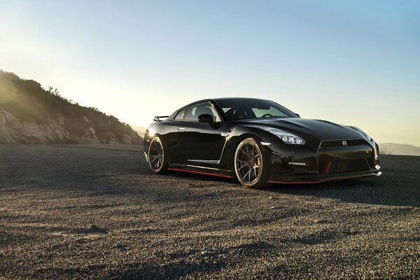 Beautiful black nissan car