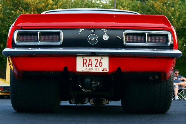 Red Chevrolet Camaro car