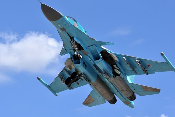 Frontline bomber in the blue sky