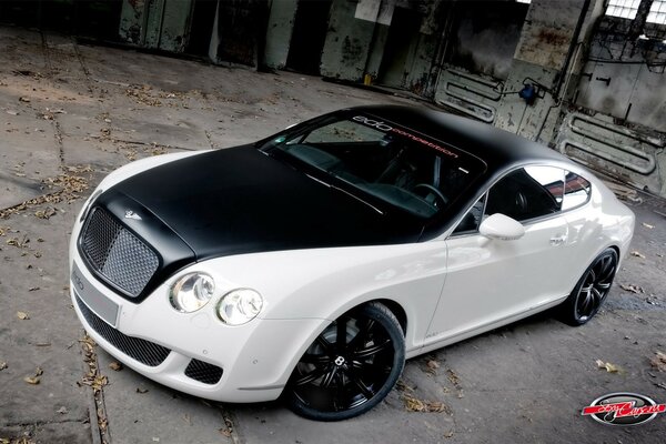 White tuned Bentley car