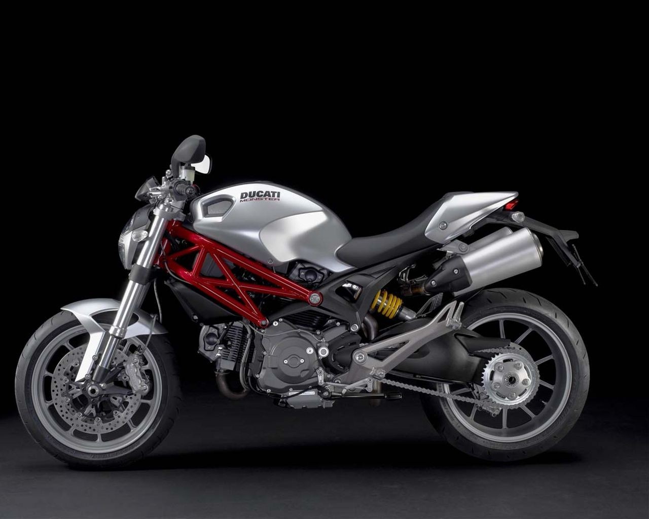 ilver ducati motorbike