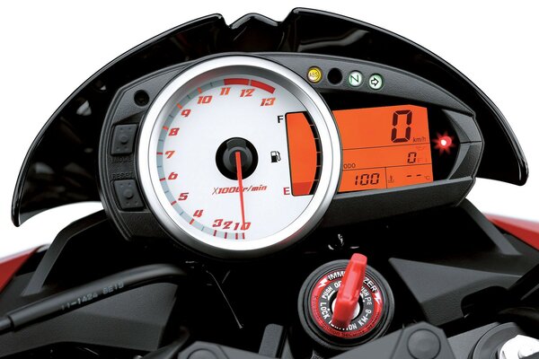 Compteur de vitesse blanc de kawasaki z1000