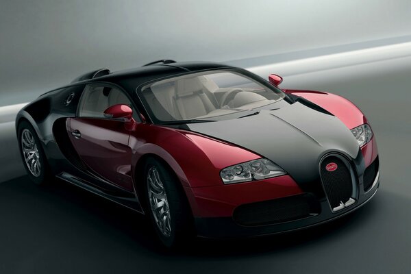 Bella auto. Bugatti nero e rosso