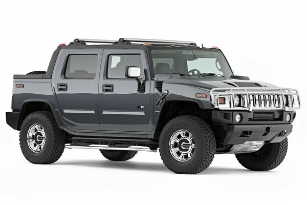 Brutal hummer grey car