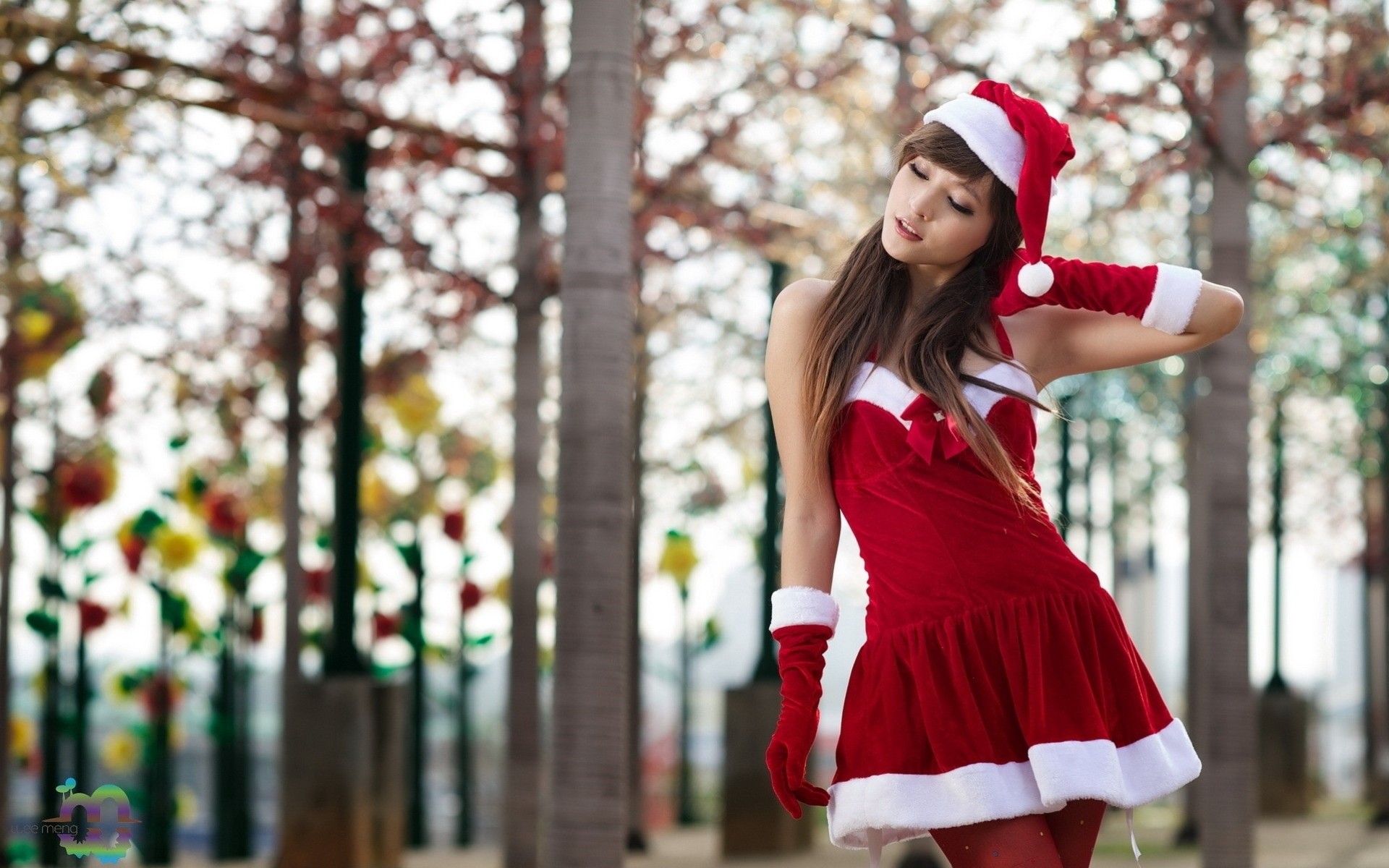 a woman christmas girl asian new year