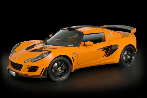 Cool mini coupe supercar in orange colors