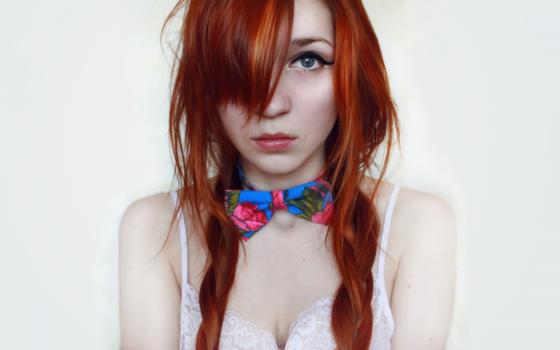 red hair girl view