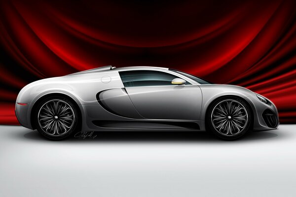 Bugatti concept on a red awning