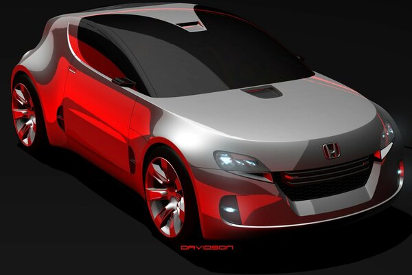 Honda Auto Remix Farben rot und grau