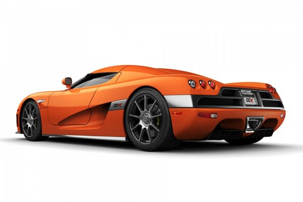 Sports orange car gotoao to start