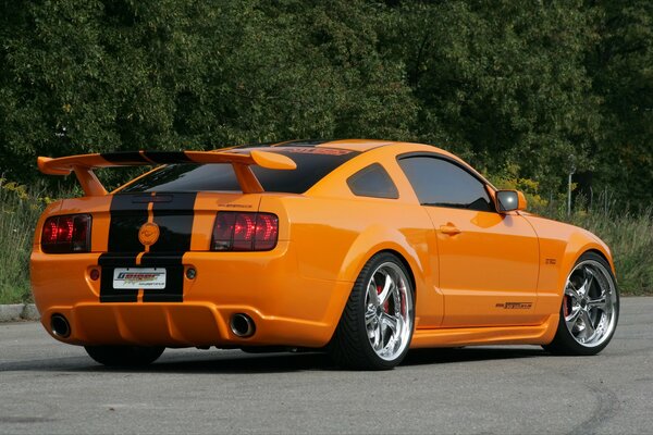 Ford Mustang Orange w wyścigu